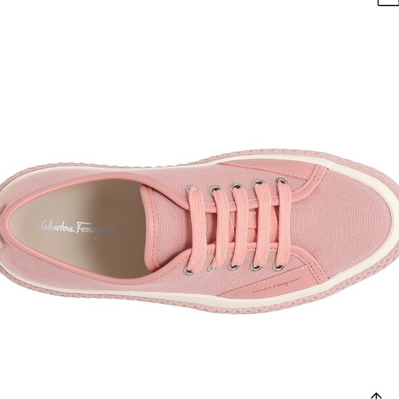 New Salvadore Ferragamo Pink SNEAKERS Lace-up Storm Shoes 7.5 NIB dust bag - Picture 9 of 16